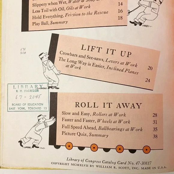 Vintage 1947 Push Pull And  Lift by Herman & Nina Schneider Ex Library Book HC - Picture 6 of 11